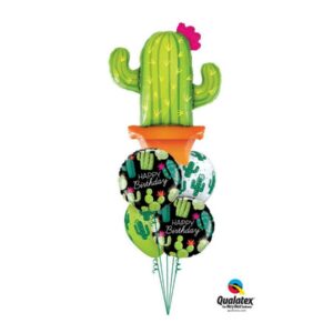 Cute Cactus Happy Birthday Balloon Bouquet