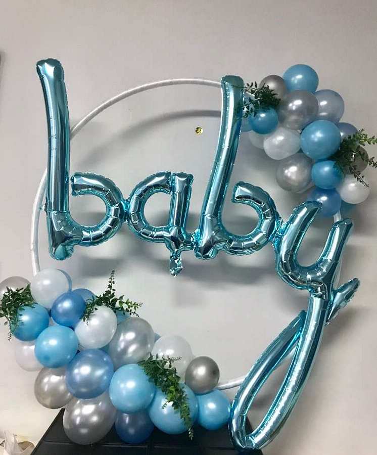 Organic Balloon Hoop Decoration - Baby Script