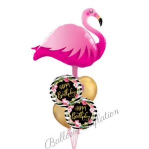 Fancy Little Flamingo Happy Bithday Balloon Bouquet
