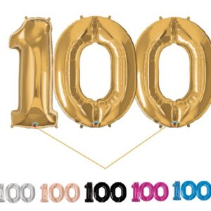 Giant 100 Foil Number Balloons on Weight