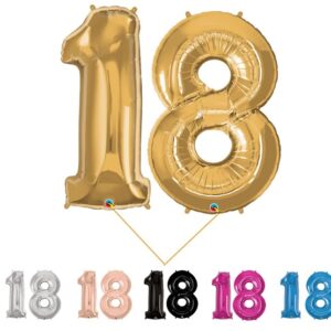 Giant 18 Foil Number Balloons on Weight