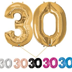 Giant 30 Foil Number Balloons on Weight