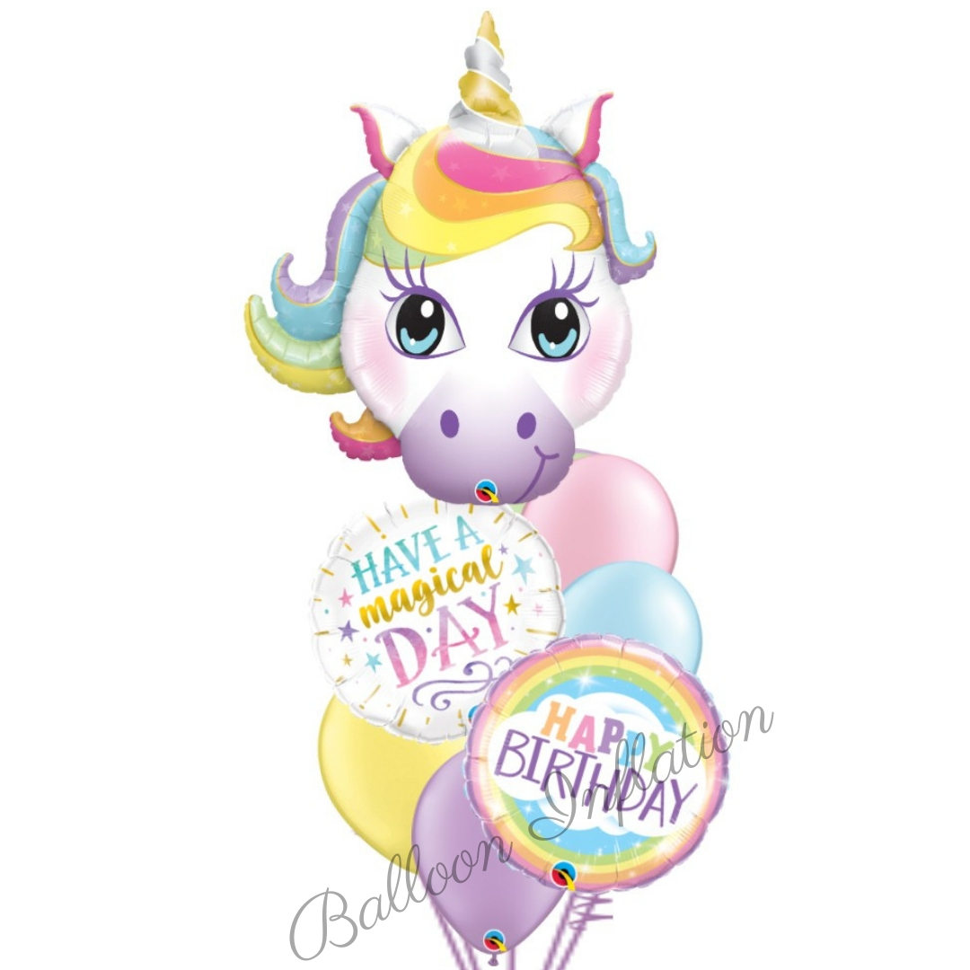 Magical Unicorn Happy Birthday Balloon Bouquet