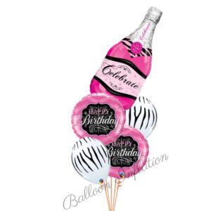 Pink Bubbly Happy Birthday Balloon Bouquet