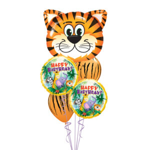 Jungle Tiger Happy Birthday Balloon Bouquet